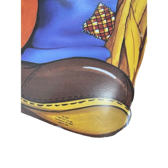 1985 Vintage Scarecrow Wall Hanging Party Time Cardboard Decoration Rare 38.5" - Picture 3 of 5